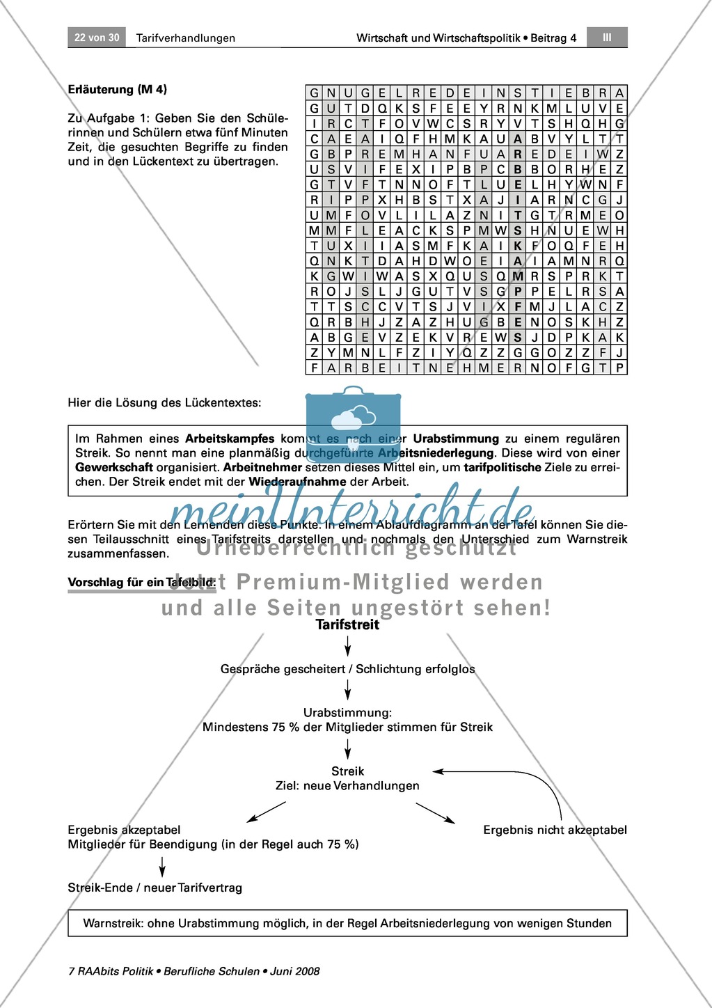 Was ist ein Streik und ist er immer zulässig? Arbeitsmaterial mit Erläuterungen Preview 6