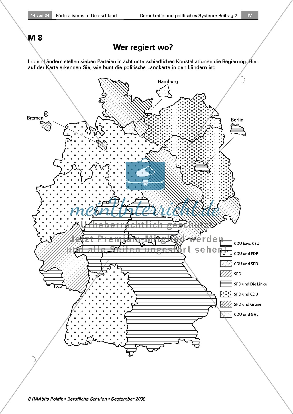 Wie die Länder Gesetze mitbestimmen oder blockieren können: Arbeitsmaterial mit Erläuterungen Preview 1