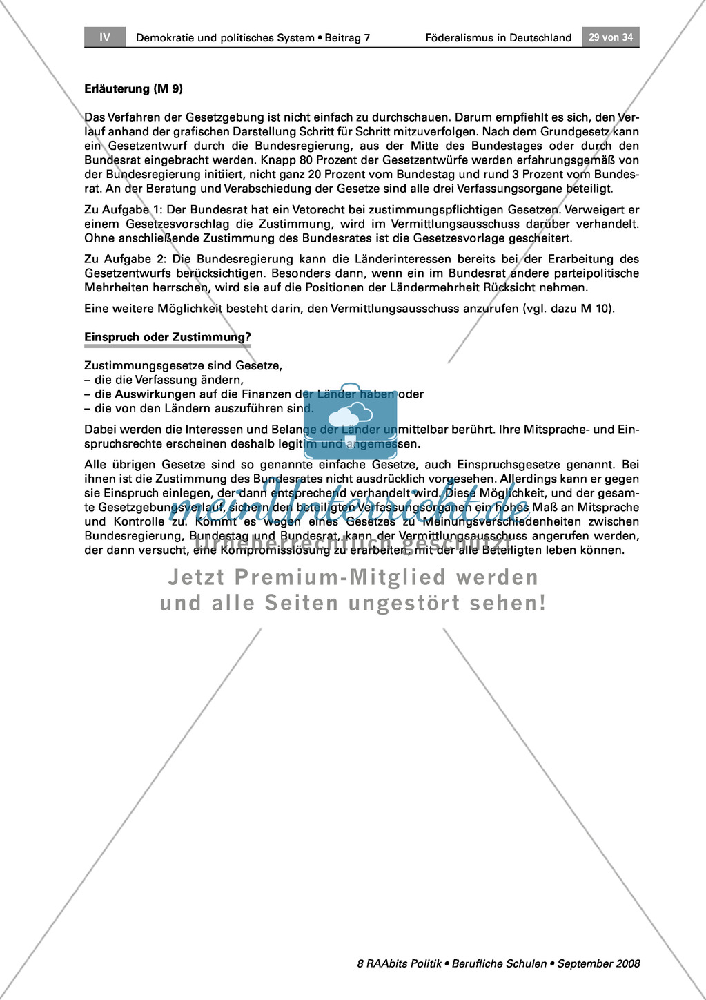 Wie die Länder Gesetze mitbestimmen oder blockieren können: Arbeitsmaterial mit Erläuterungen Preview 6