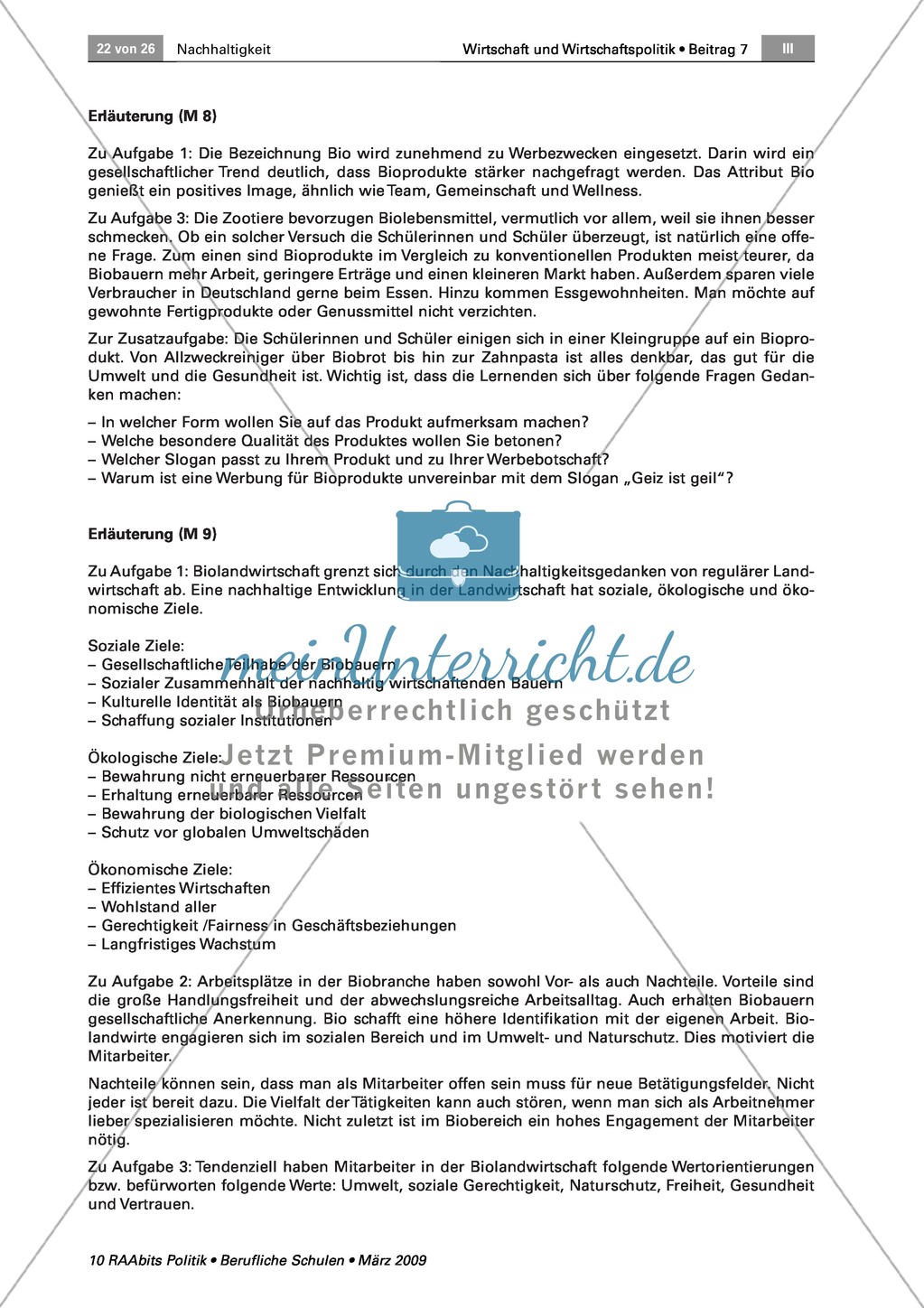 Besser Bio oder besser billig? Die Nachfrage nach Bioprodukten: Arbeitsmaterial mit Erläuterungen Preview 4