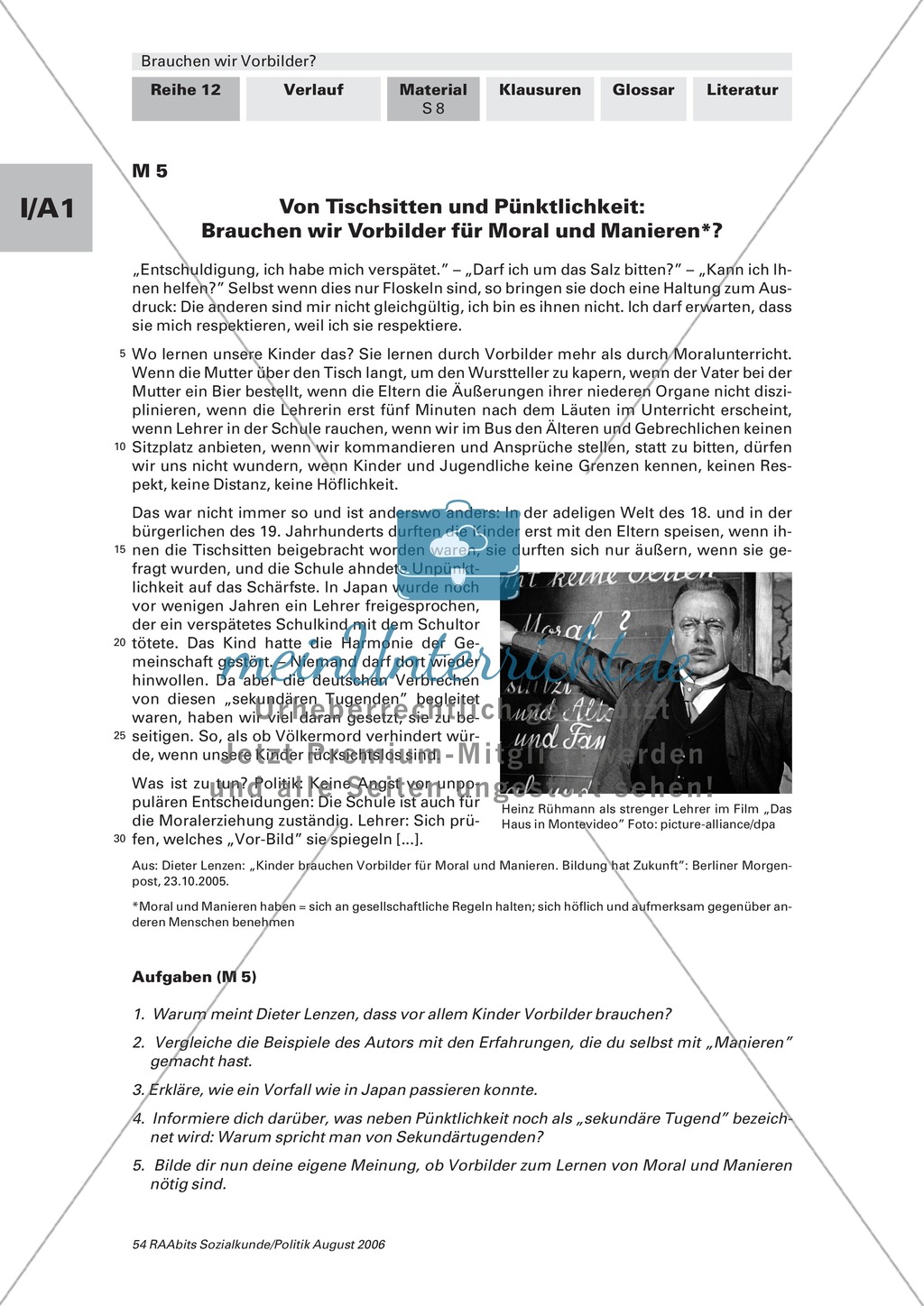 Wofür brauchen wir Vorbilder? Arbeitsmaterial mit Erläuterungen Preview 4