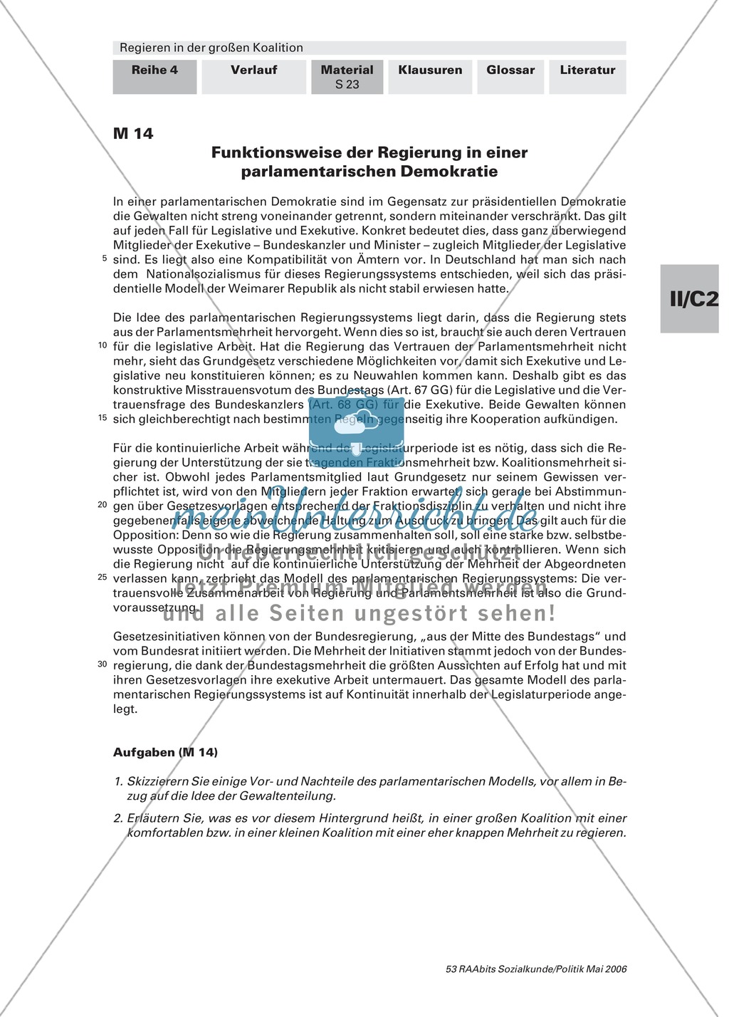 Regierungskompetenzen in Deutschland: Arbeitsmaterial mit Erläuterungen Preview 3