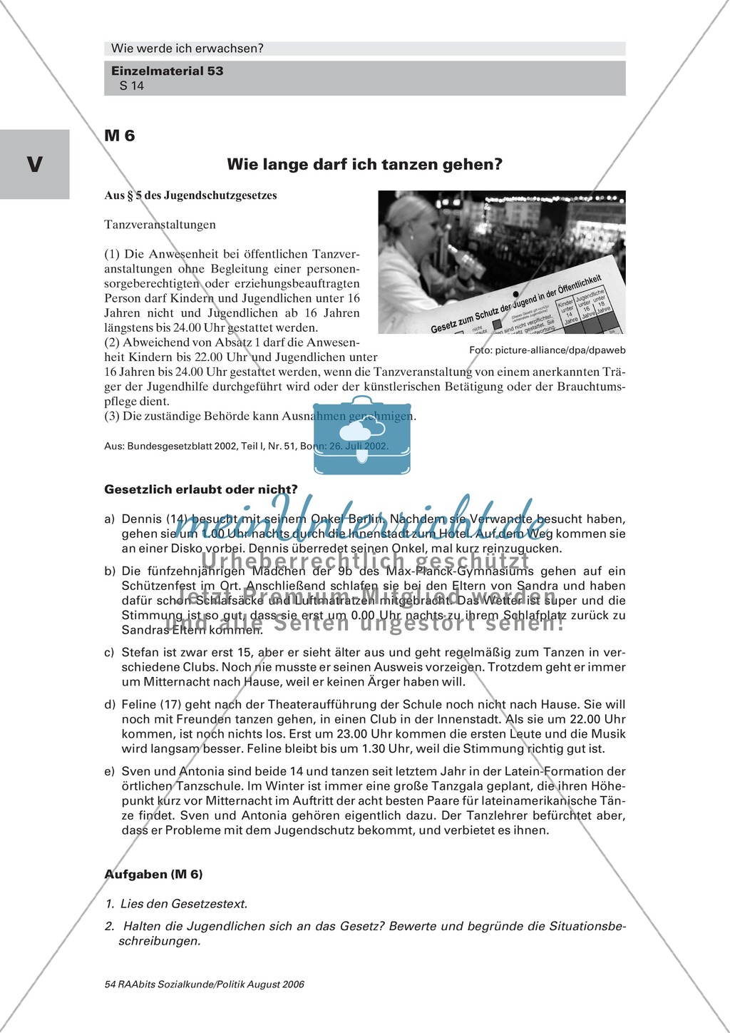 Erwachsenwerden: Rechts- und Geschäftsfähigkeit, Haftbarkeit und Jugendschutz. Arbeitsmaterial mit Erläuterungen Preview 5