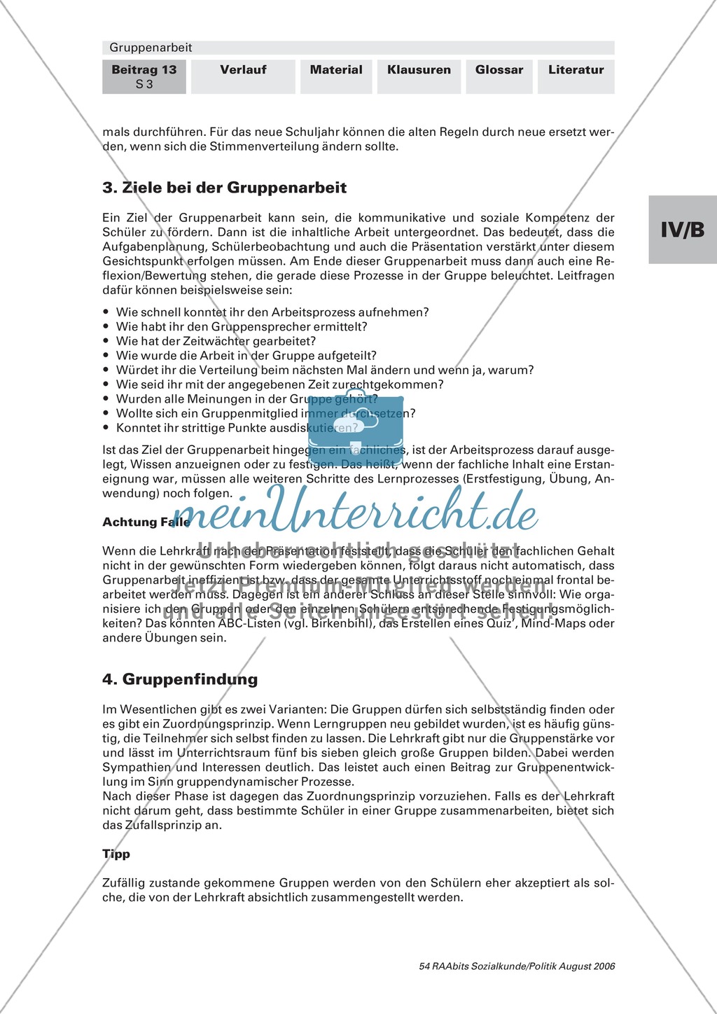 So gelingt Gruppenarbeit - praktische Hinweise für den Einsatz im Unterricht. Arbeitsmaterial mit Erläuterungen Preview 2