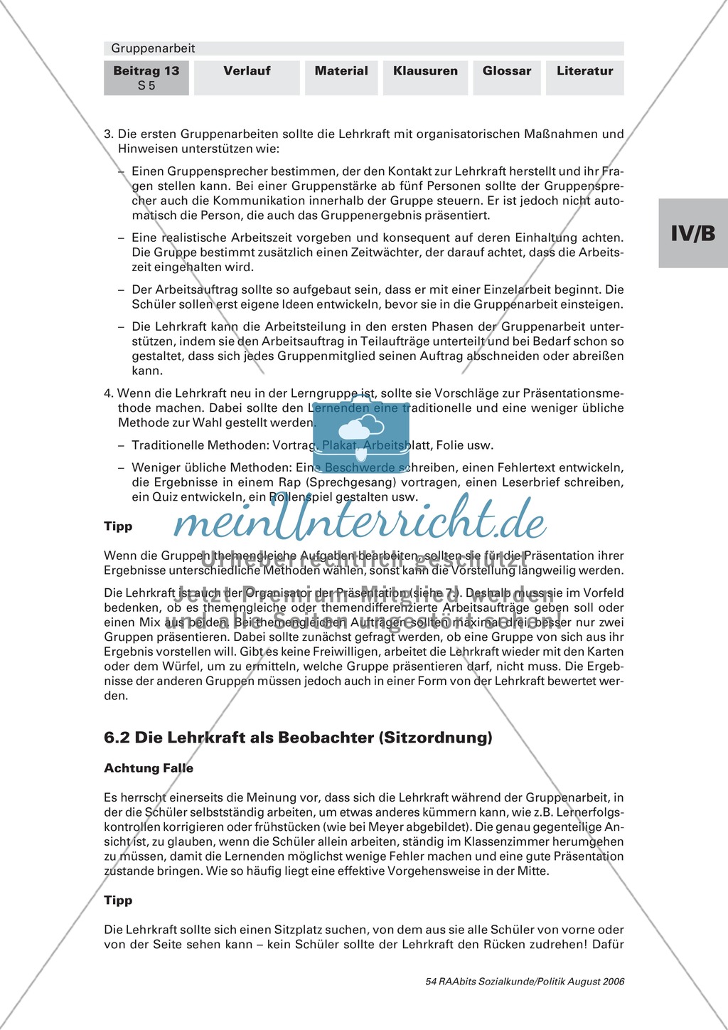 So gelingt Gruppenarbeit - praktische Hinweise für den Einsatz im Unterricht. Arbeitsmaterial mit Erläuterungen Preview 4