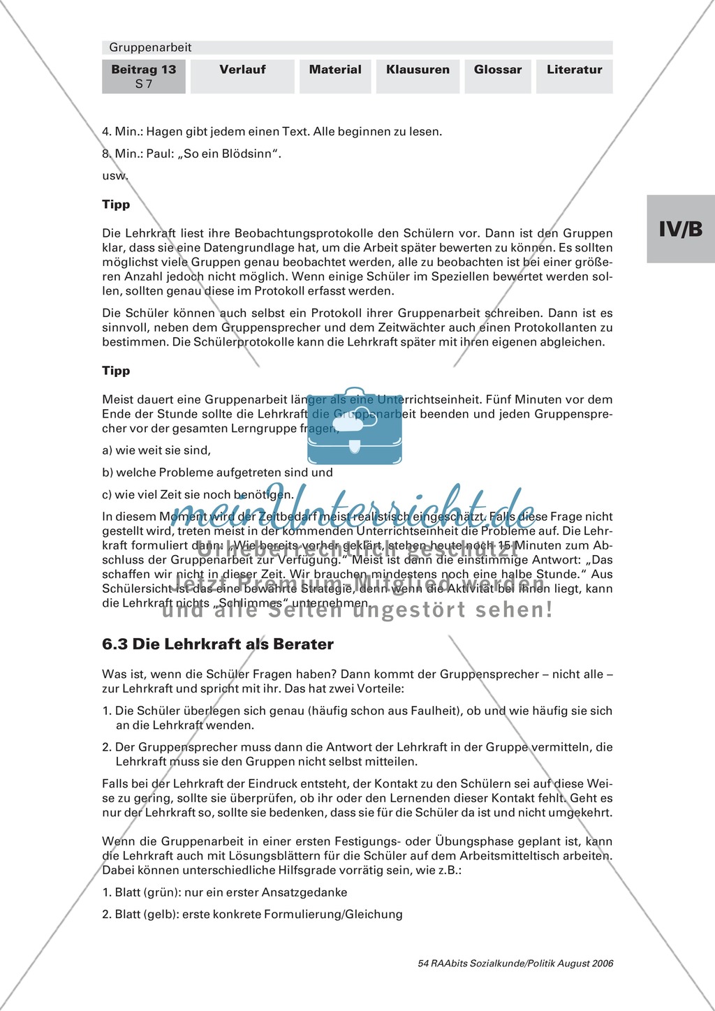 So gelingt Gruppenarbeit - praktische Hinweise für den Einsatz im Unterricht. Arbeitsmaterial mit Erläuterungen Preview 6