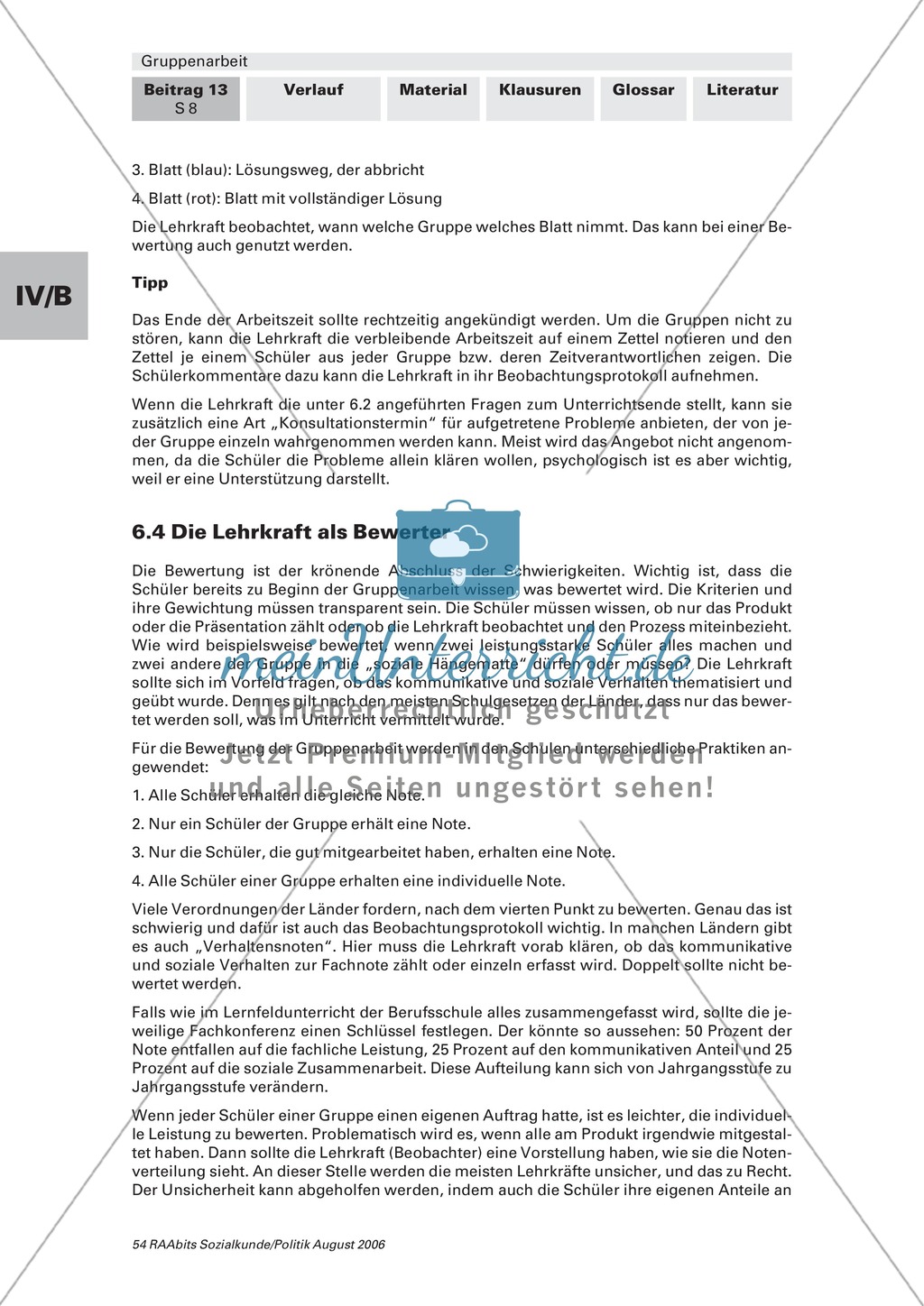 So gelingt Gruppenarbeit - praktische Hinweise für den Einsatz im Unterricht. Arbeitsmaterial mit Erläuterungen Preview 7