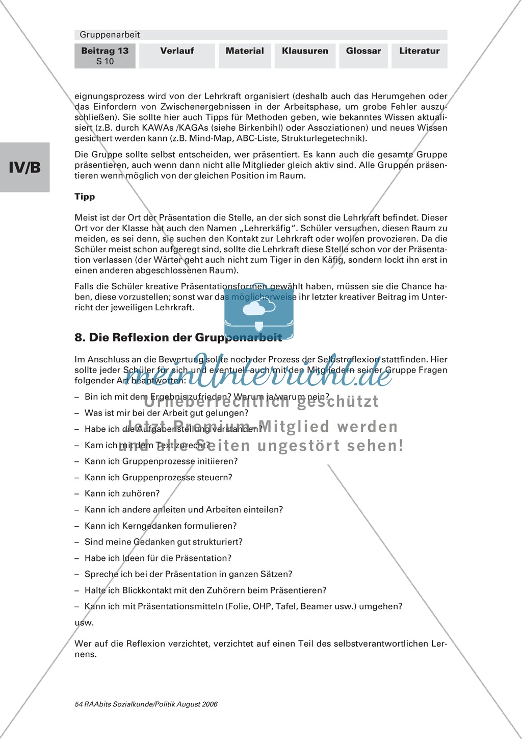 So gelingt Gruppenarbeit - praktische Hinweise für den Einsatz im Unterricht. Arbeitsmaterial mit Erläuterungen Preview 9