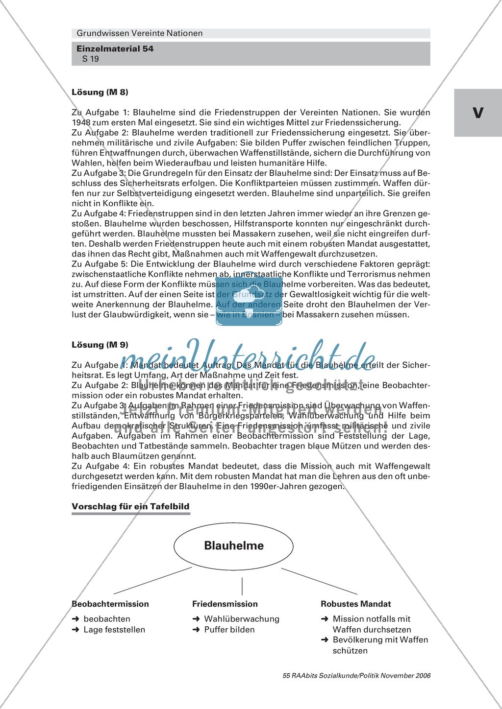 Die Rolle von Blauhelmen und Friedenssicherung im Rahmen der UNO: Arbeitsmaterial mit Erläuterungen Preview 2