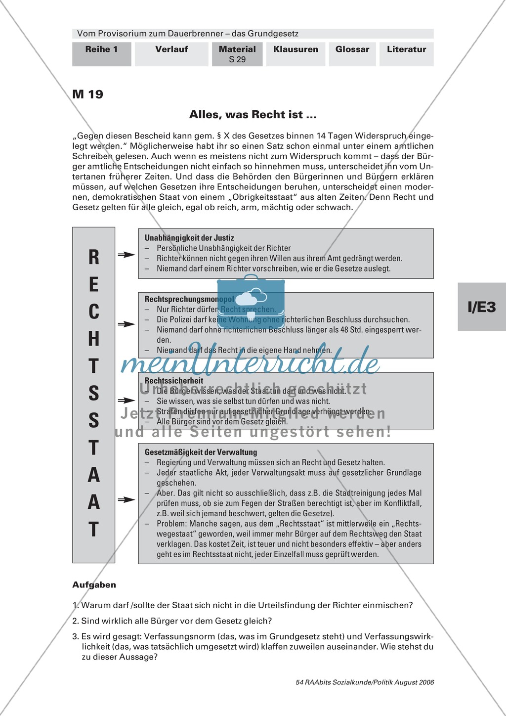 Rechts- und Sozialstaat: Arbeitsmaterial mit Erläuterungen Preview 2