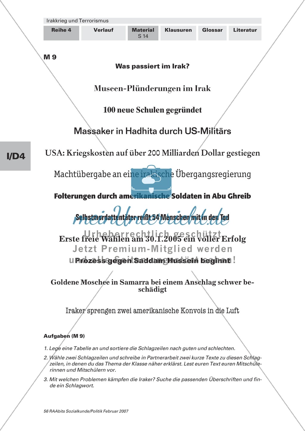 Irakkrieg: Wie sieht der Alltag im Land aus? Arbeitsmaterial mit Erläuterungen Preview 2
