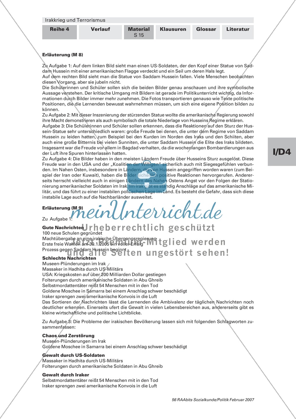 Irakkrieg: Wie sieht der Alltag im Land aus? Arbeitsmaterial mit Erläuterungen Preview 3