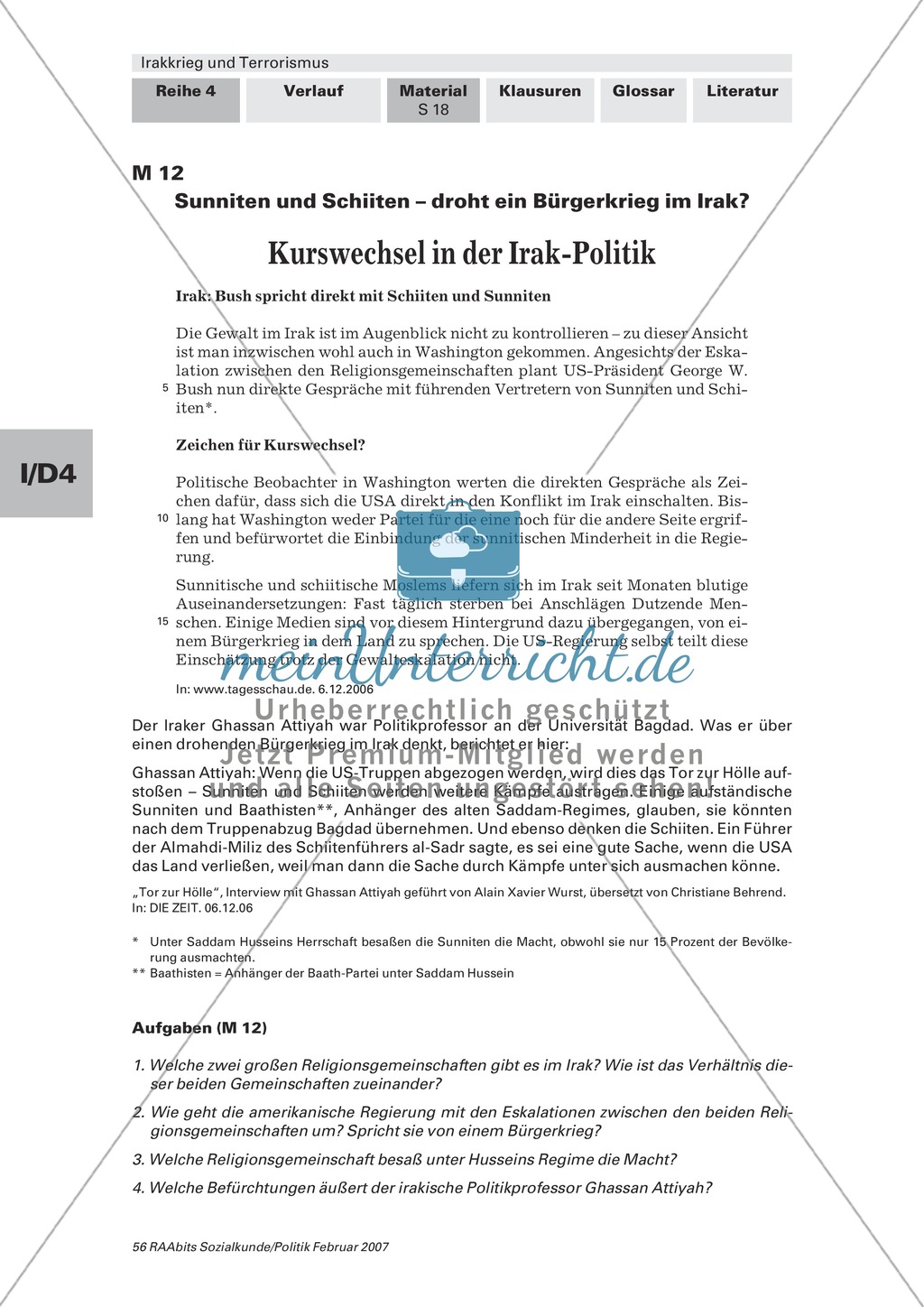Irakkrieg: Wie sieht der Alltag im Land aus? Arbeitsmaterial mit Erläuterungen Preview 6
