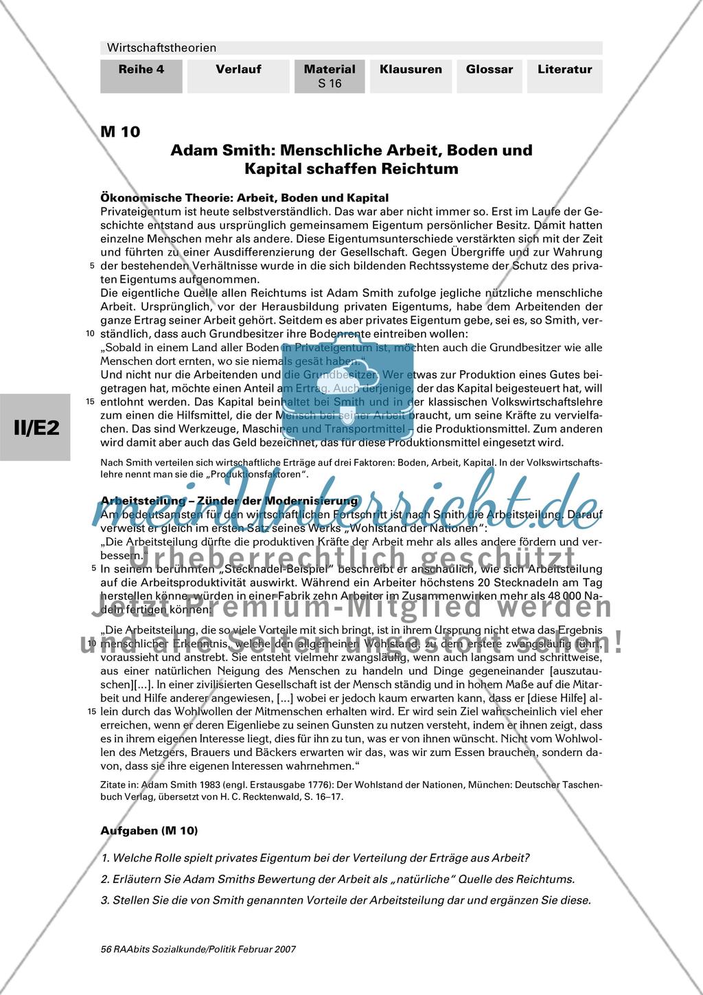 Die klassische Wirtschaftstheorie mit Adam Smith Preview 2