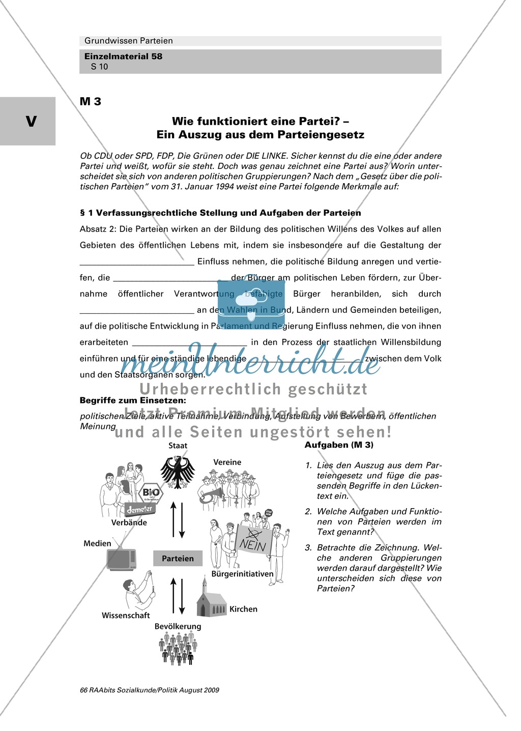 Aufgaben und Funktionen von Parteien: Arbeitsmaterial mit Erläuterungen Preview 1