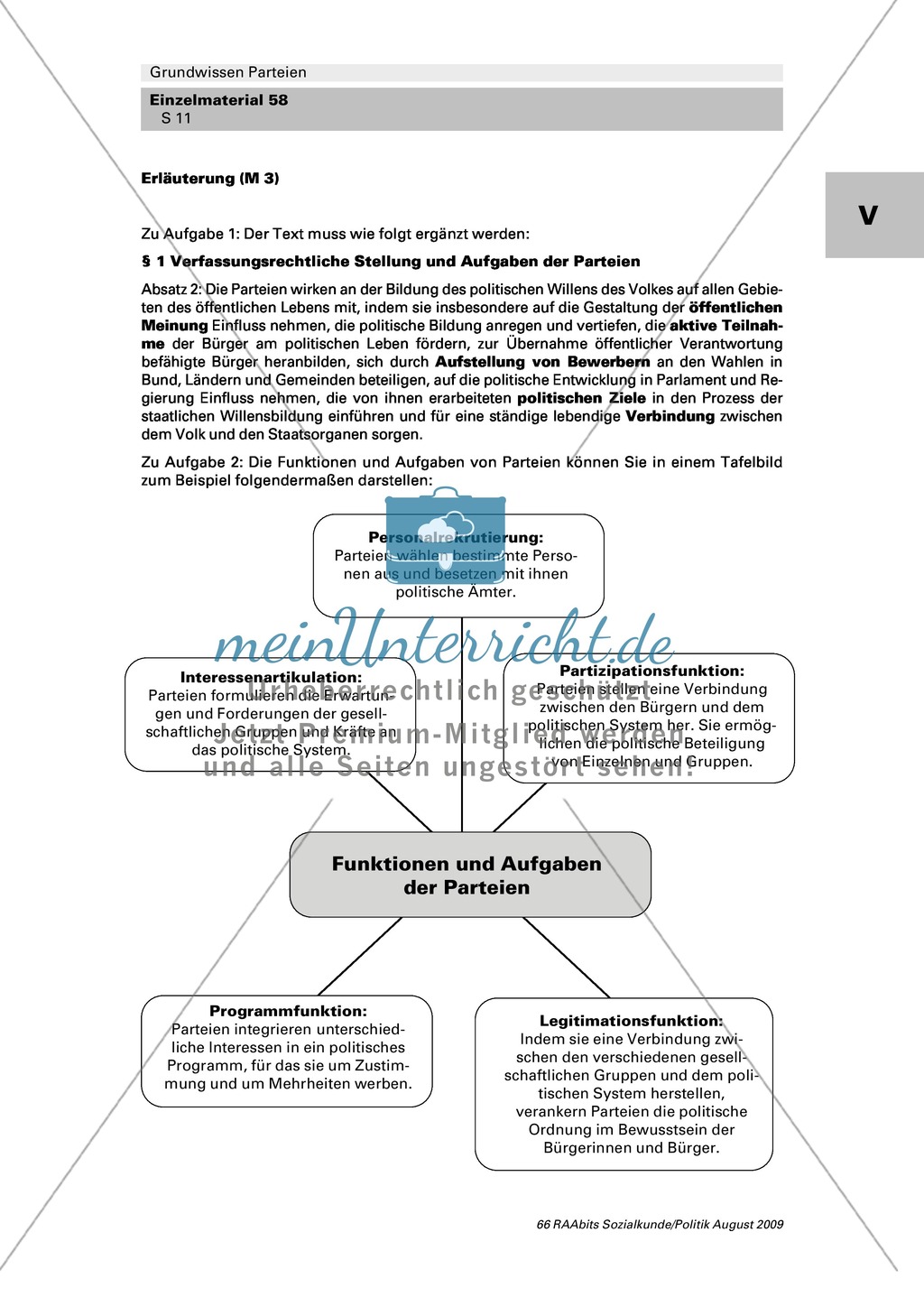 Aufgaben und Funktionen von Parteien: Arbeitsmaterial mit Erläuterungen Preview 2