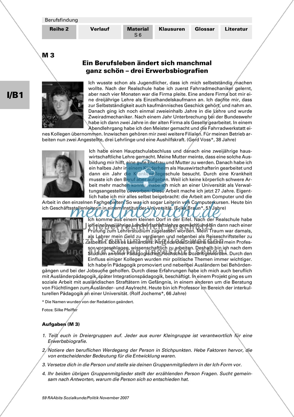 Arbeitsleben: Wie sehen Erwerbsbiografien heute aus? Arbeitsmaterial mit Erläuterungen Preview 1