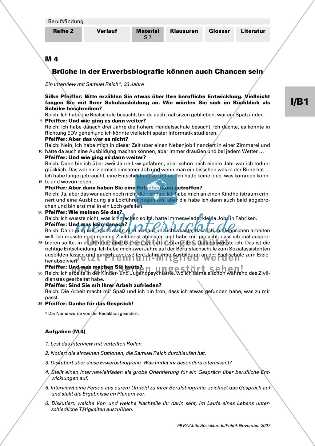 Arbeitsleben: Wie sehen Erwerbsbiografien heute aus? Arbeitsmaterial mit Erläuterungen Preview 2