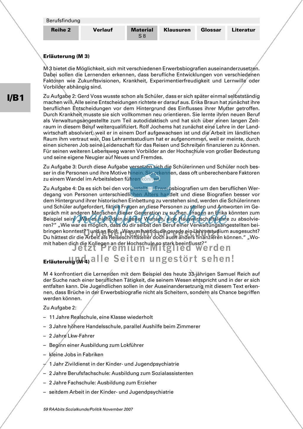 Arbeitsleben: Wie sehen Erwerbsbiografien heute aus? Arbeitsmaterial mit Erläuterungen Preview 3