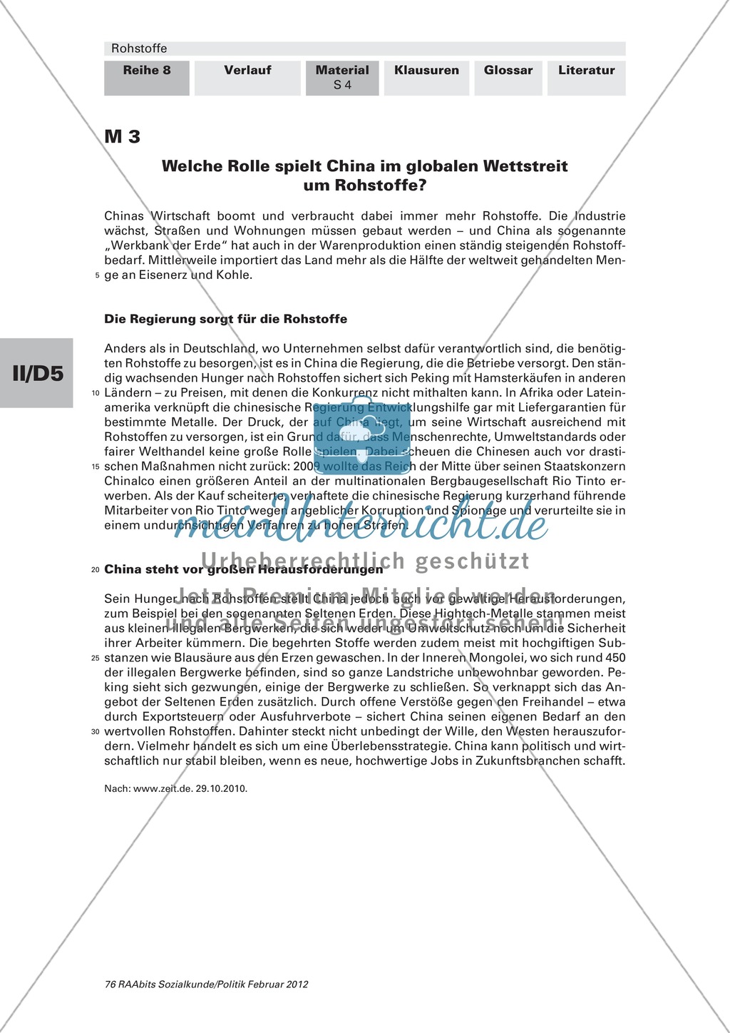 Wie wirkt sich Rohstoffknappheit auf geopolitische Strukturen aus? Arbeitsmaterial mit Erläuterungen Preview 3