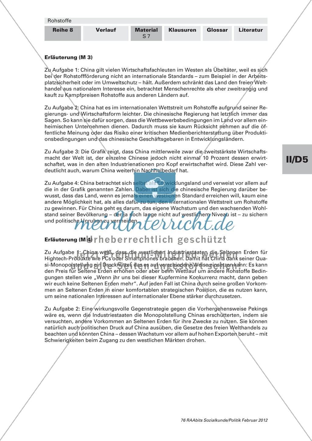 Wie wirkt sich Rohstoffknappheit auf geopolitische Strukturen aus? Arbeitsmaterial mit Erläuterungen Preview 6