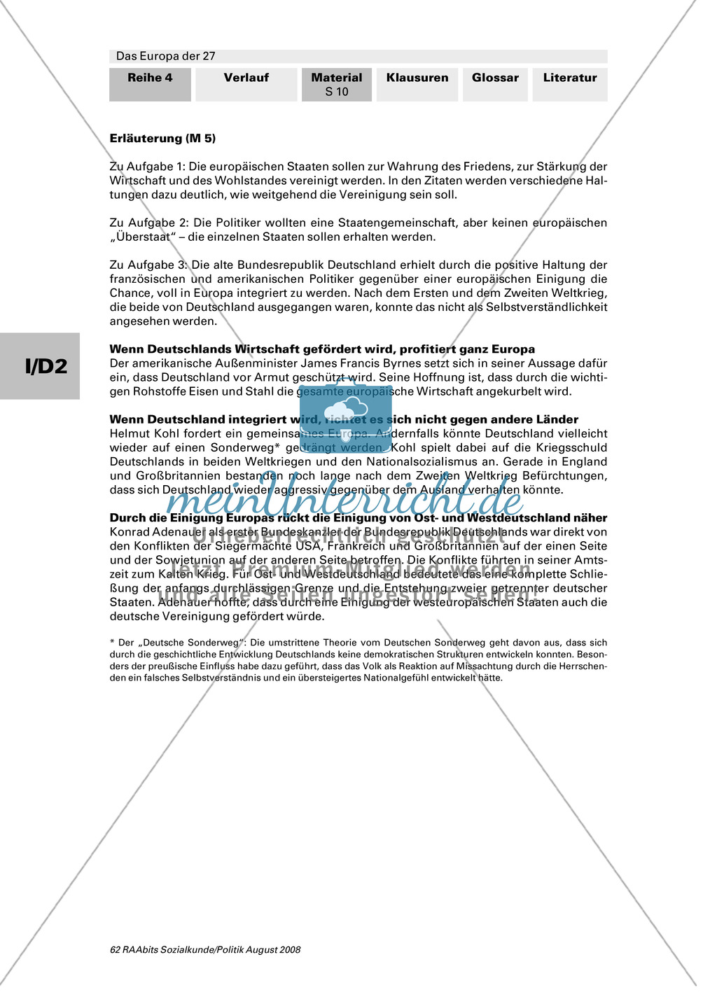 Wie kam es zur Europäischen Union? Die Väter Europas und die Erweiterungsrunden. Arbeitsmaterial mit Erläuterungen Preview 2