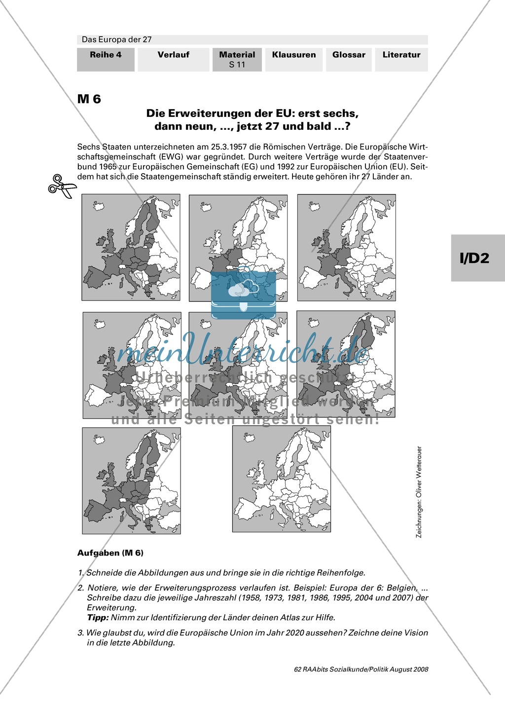 Wie kam es zur Europäischen Union? Die Väter Europas und die Erweiterungsrunden. Arbeitsmaterial mit Erläuterungen Preview 3