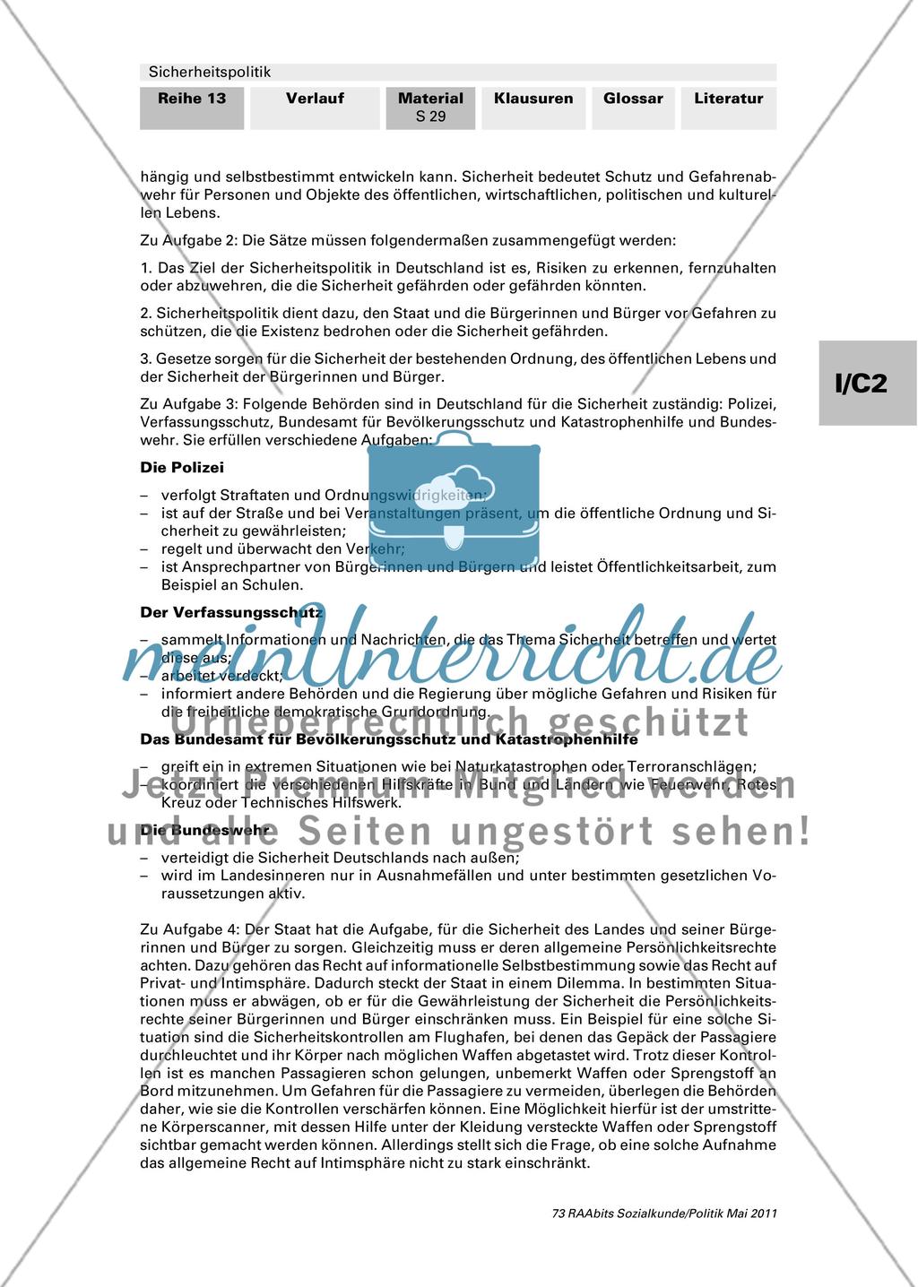 Sicherheit auf Kosten der Freiheit? / Vorbereitung und Durchführung eines Interviews / Lernkontrolle Preview 14