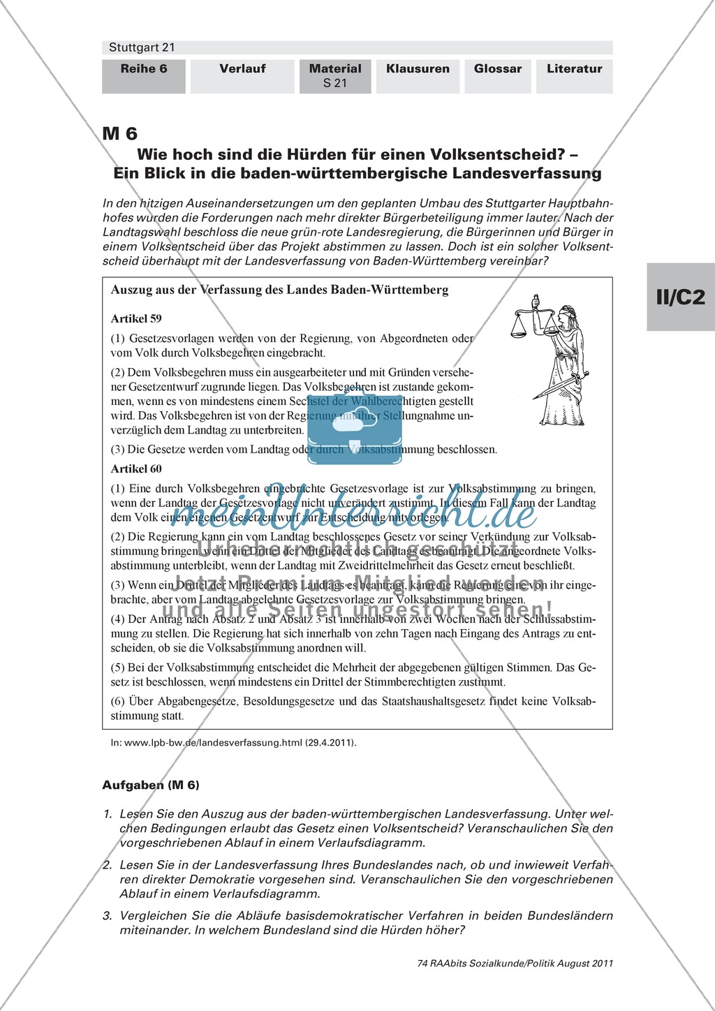 Stuttgart 21: Pro und Kontra Volksentscheid. Arbeitsmaterial mit Erläuterungen Preview 1