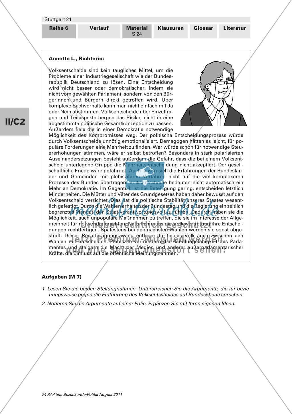 Stuttgart 21: Pro und Kontra Volksentscheid. Arbeitsmaterial mit Erläuterungen Preview 4