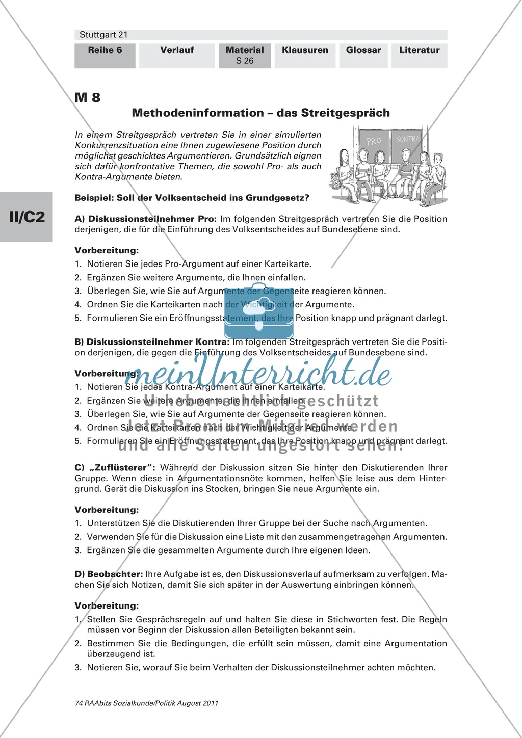 Stuttgart 21: Pro und Kontra Volksentscheid. Arbeitsmaterial mit Erläuterungen Preview 6