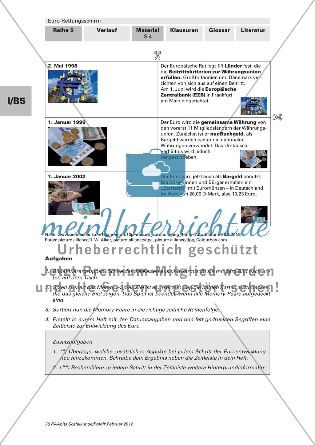 Die Währungsgeschichte als Memory-Spiel / Welche Probleme gibt es in der Eurozone? – Eine Karika-Tour Preview 2