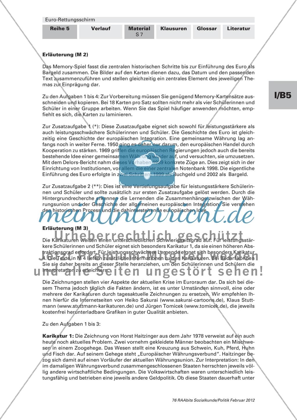 Die Währungsgeschichte als Memory-Spiel / Welche Probleme gibt es in der Eurozone? – Eine Karika-Tour Preview 5