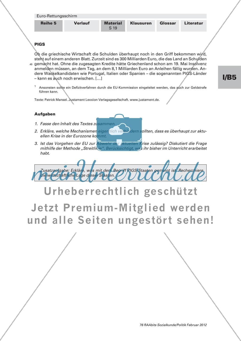 Von der No-Bailout-Klausel zur No-Way-Out-Klause / Welcher Weg führt aus der Krise? Preview 2