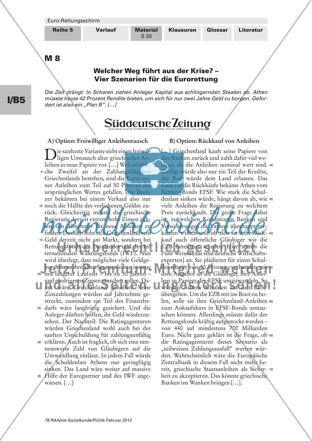 Von der No-Bailout-Klausel zur No-Way-Out-Klause / Welcher Weg führt aus der Krise? Preview 3