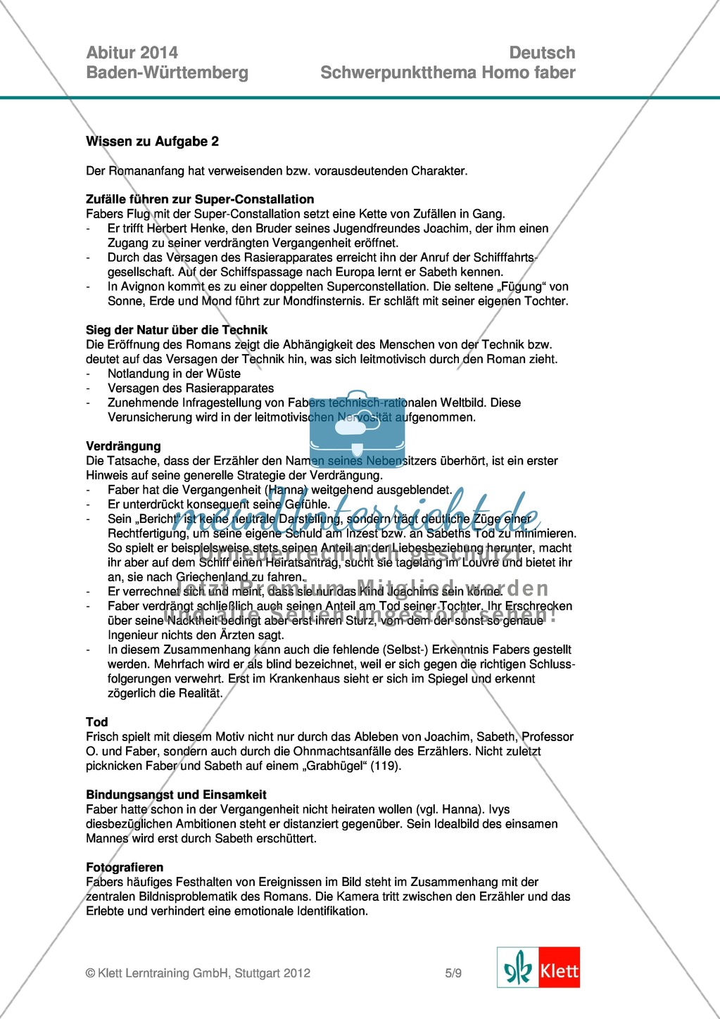 Vollständige Abituraufgabe, Baden-Württemberg, 2014: Fragen zu