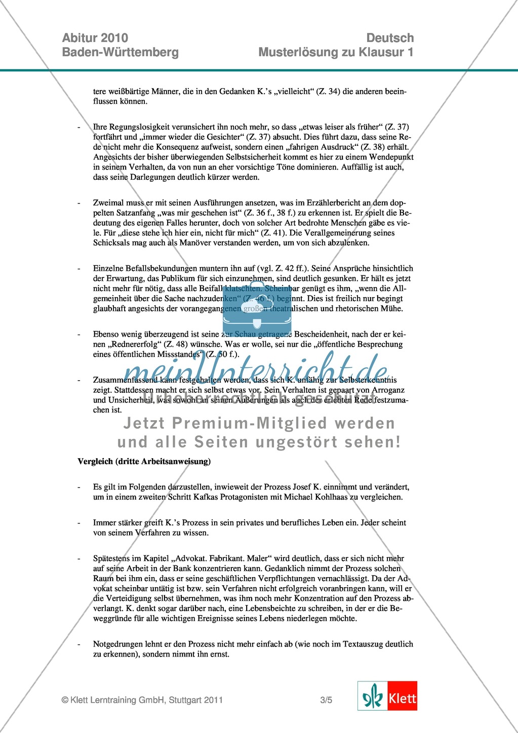 Abitur Baden-Württemberg 2010: Analyse und Interpretation literarischer Texte: