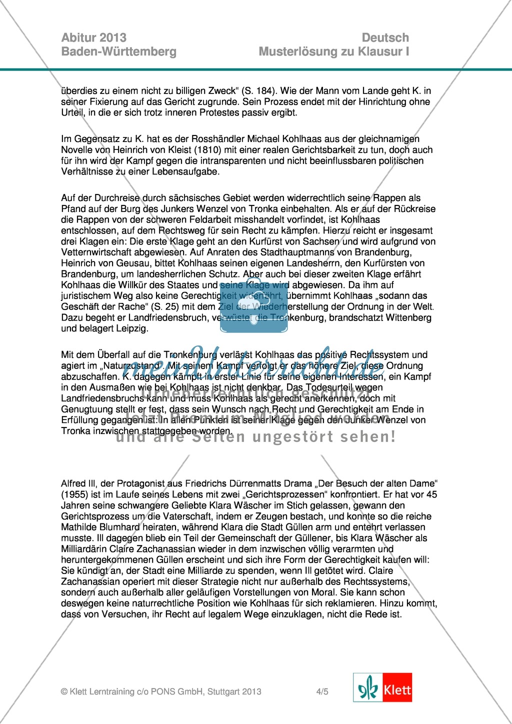Abitur Baden-Württemberg 2013: Analyse und Interpretation: