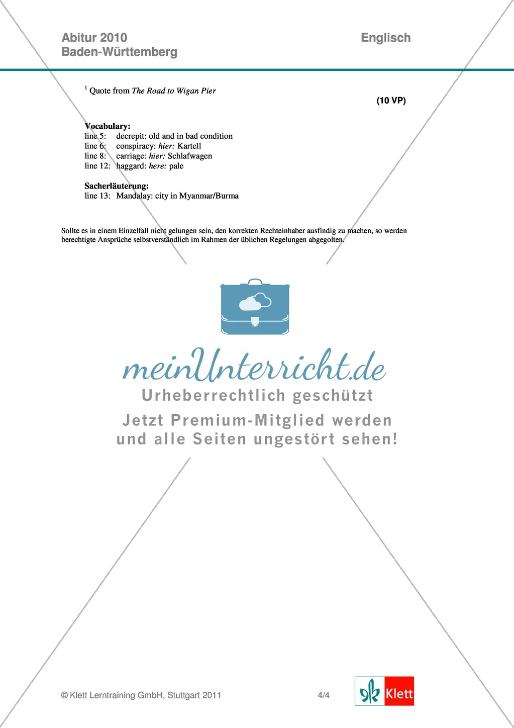 Abituraufgaben Baden-Württemberg 2010 zum Thema
