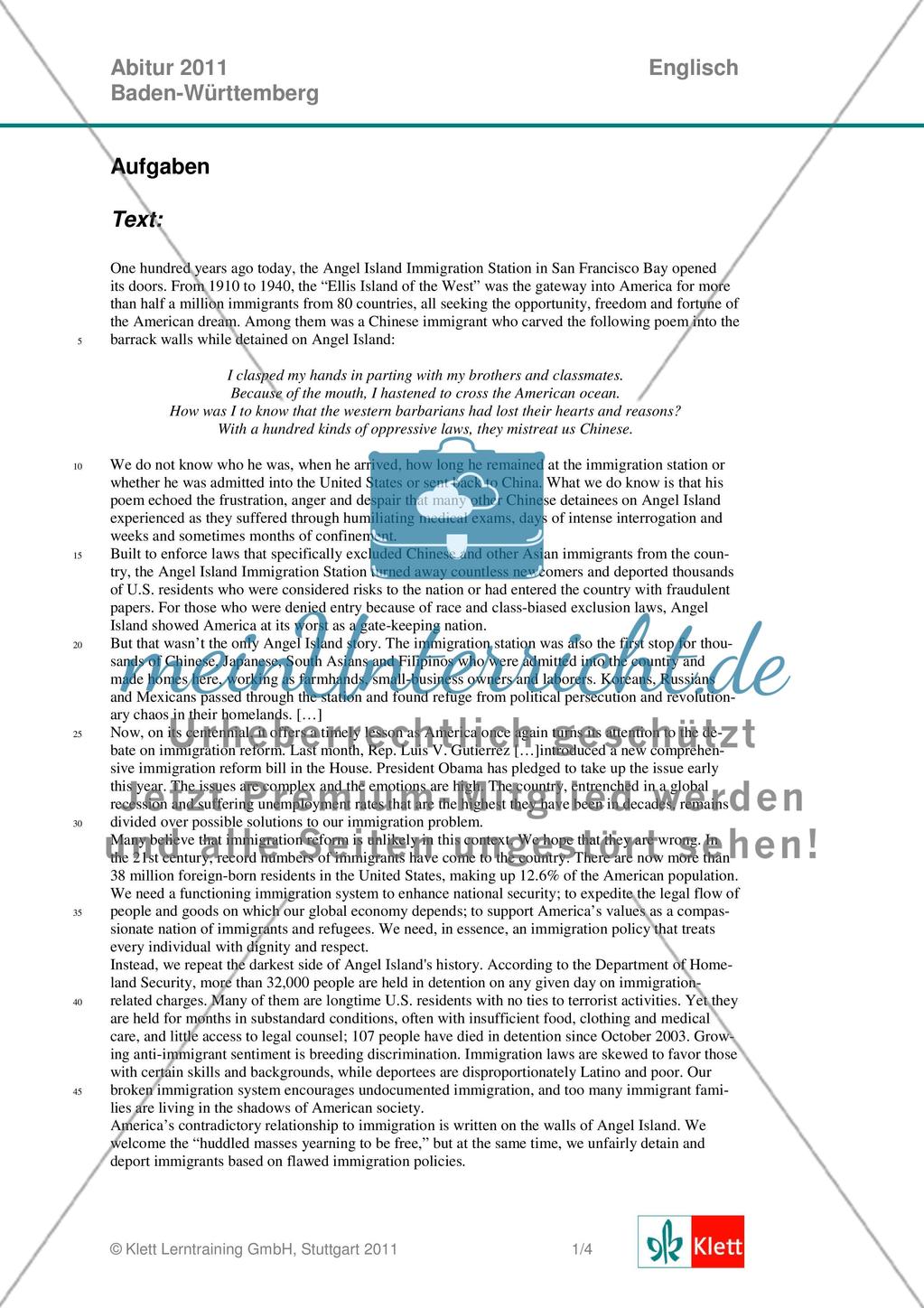 Abituraufgaben Baden-Württemberg 2011 zum Thema