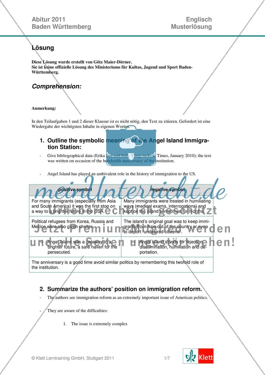 Abituraufgaben Baden-Württemberg 2011 zum Thema