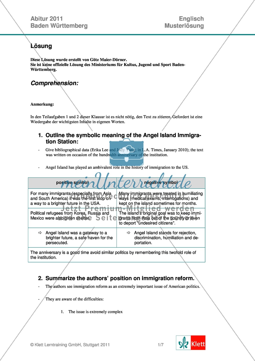 Abituraufgaben Baden-Württemberg 2011 zum Thema