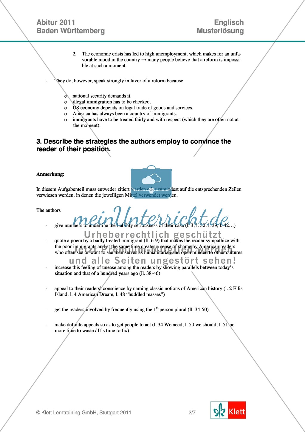 Abituraufgaben Baden-Württemberg 2011 zum Thema