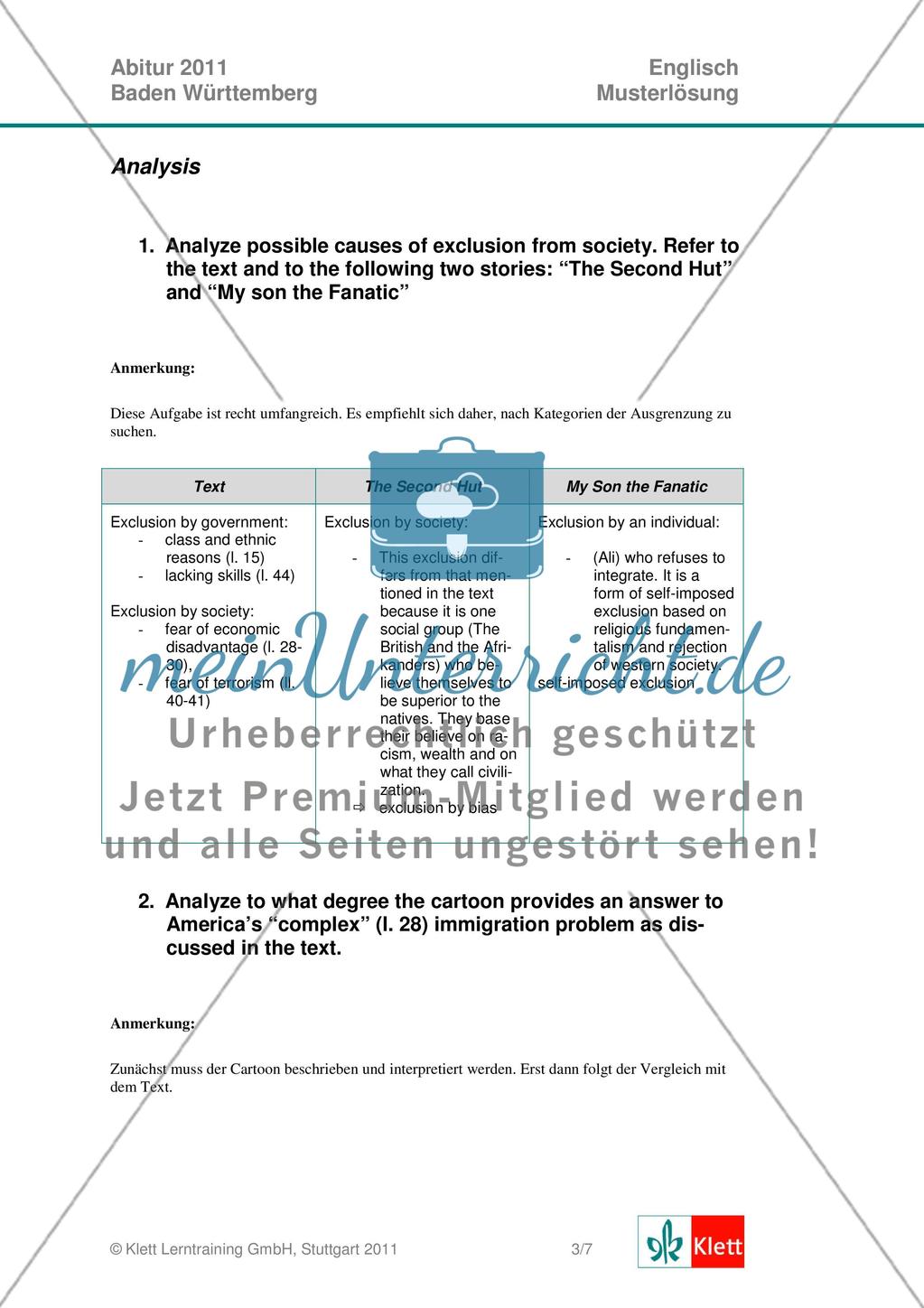 Abituraufgaben Baden-Württemberg 2011 zum Thema