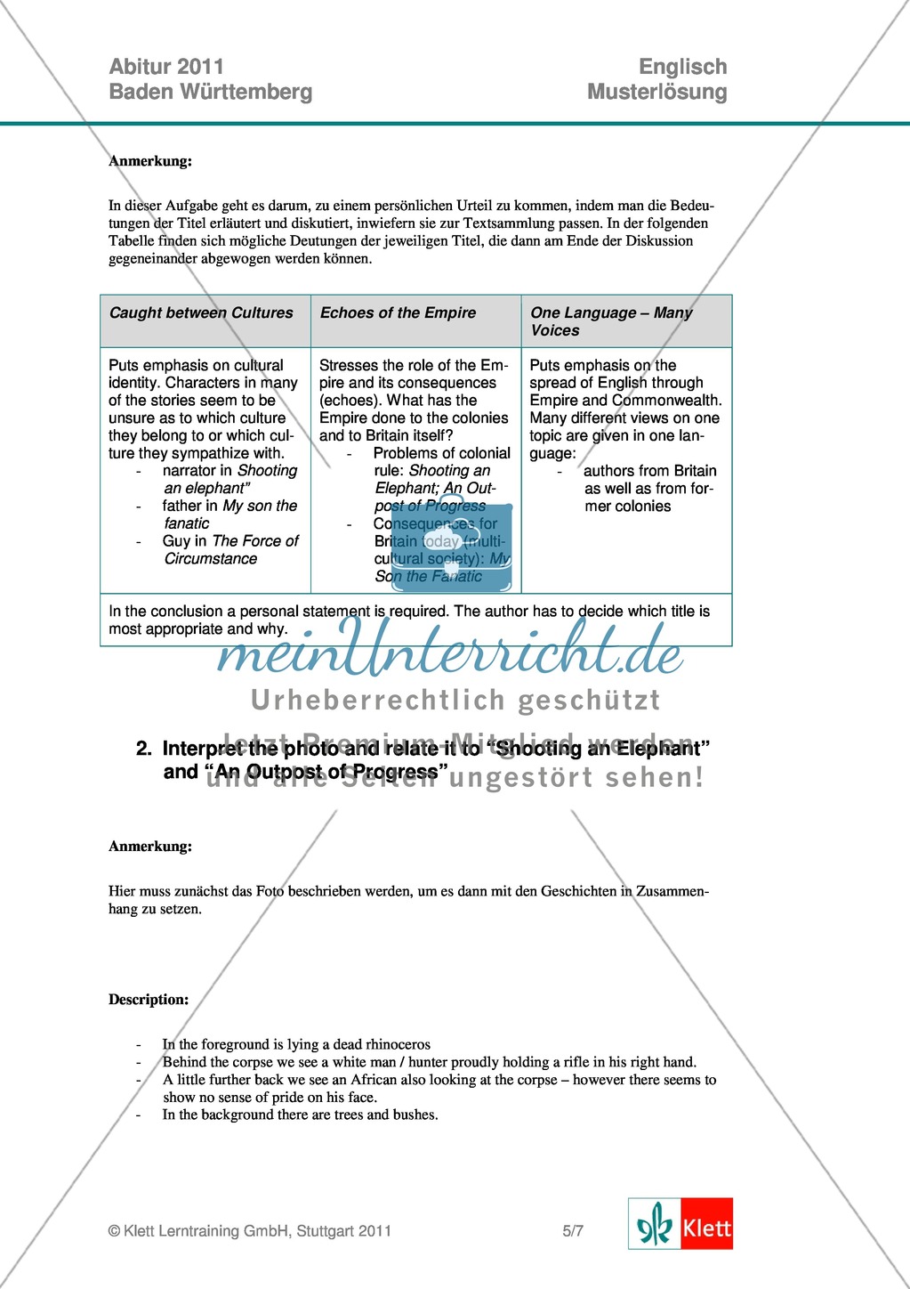 Abituraufgaben Baden-Württemberg 2011 zum Thema