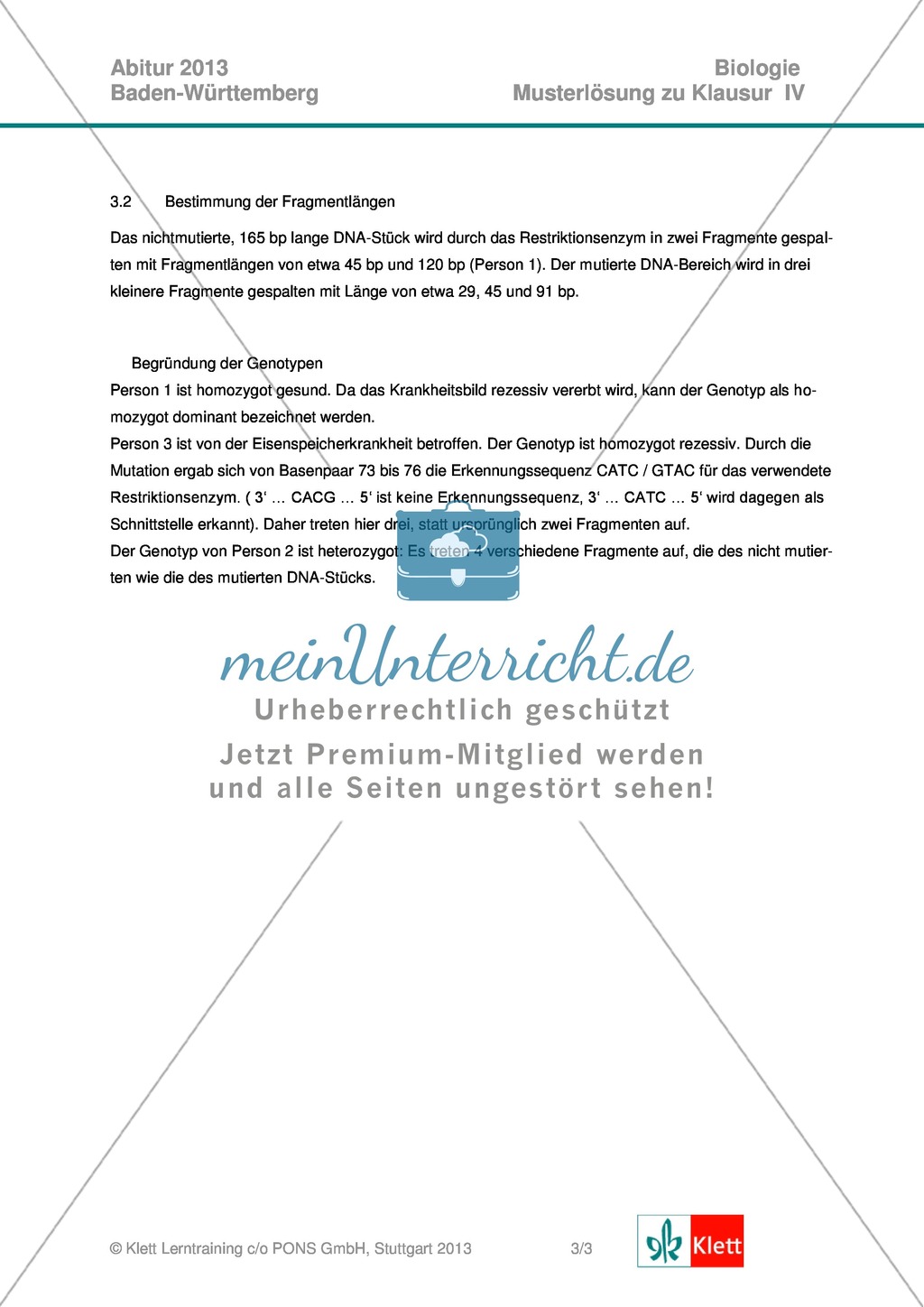 Abituraufgaben Baden-Württemberg 2013-IV:Erschließen von regulatorischen Vorgängen im menschlichen Körper am Beispiel der Eisenaufnahme und -speicherung mit Bezug zu genetischen Voraussetzungen.Mit Arbeitsmaterial und Lösungen. Preview 7