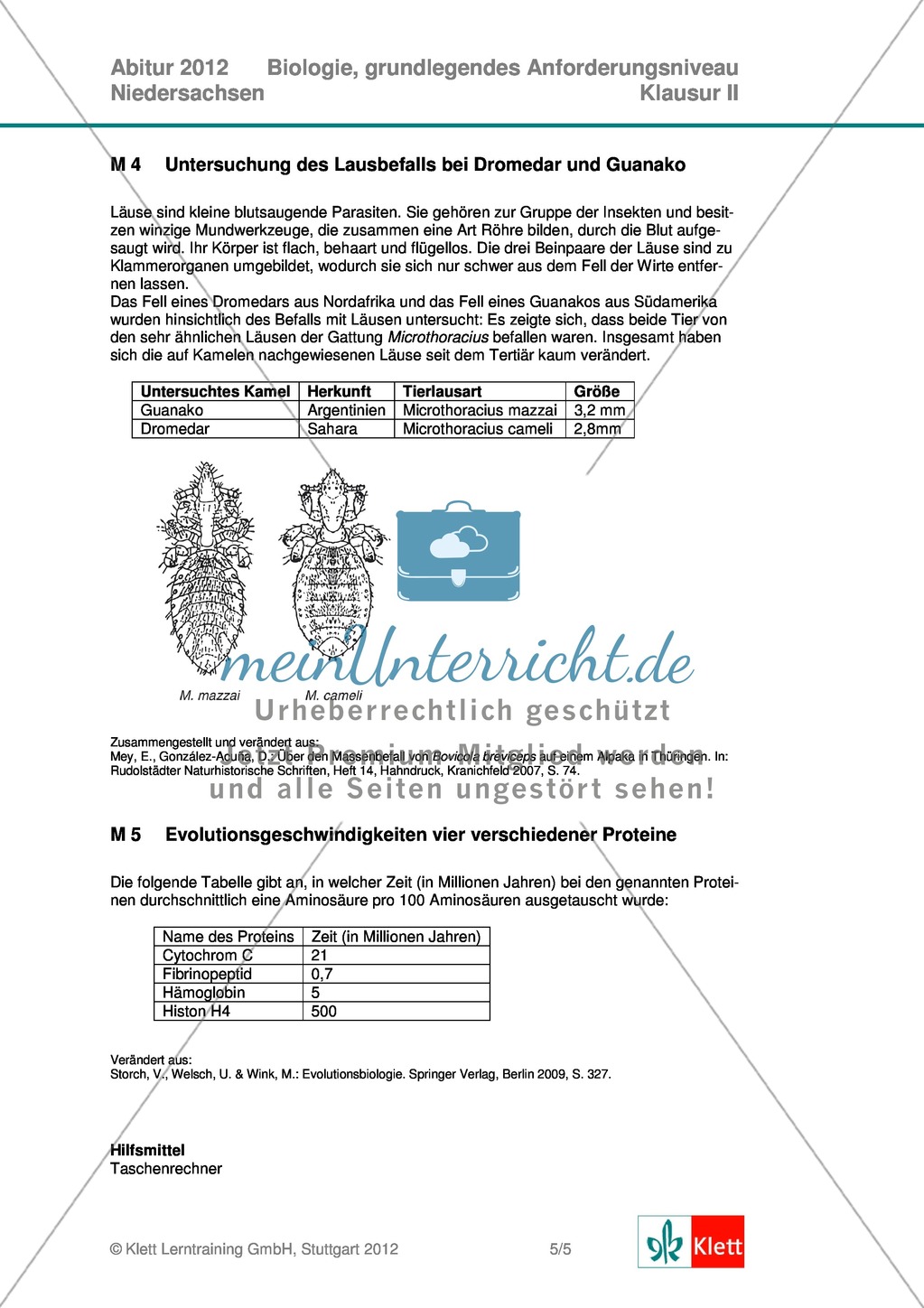 Abituraufgaben Niedersachsen 2012gA-II:Erschließen ökologischer und physiologischer Apekte des Dromedars und evolutionsbiologischer Aspekte der Kamelartigen.Mit Arbeitsmaterial und Lösungen. Preview 5