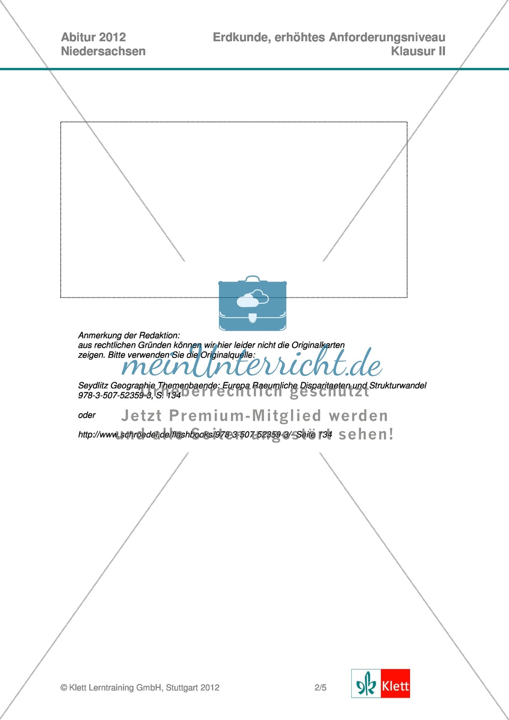 Abituraufgaben Niedersachsen 2012: Aufgaben und deren Musterlösungen zum Thema Das Bundesland Brandenburg im Fokus der Metropolisierung Preview 2