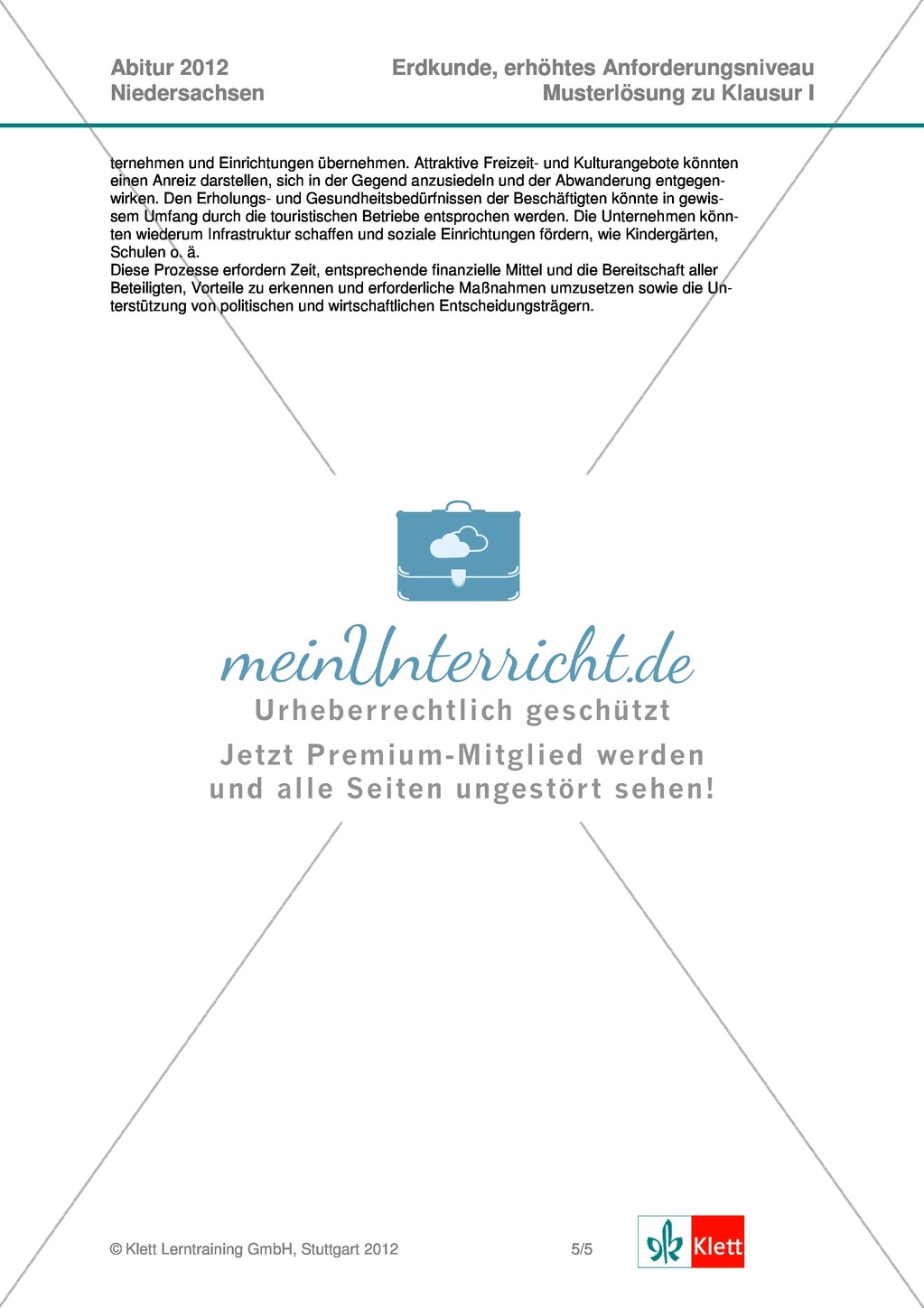 Abituraufgaben Niedersachsen 2012 - Geographieaufgaben und deren Musterlösungen zum Thema: Räumliche Disparitäten in Italien und Südostasien. Preview 10