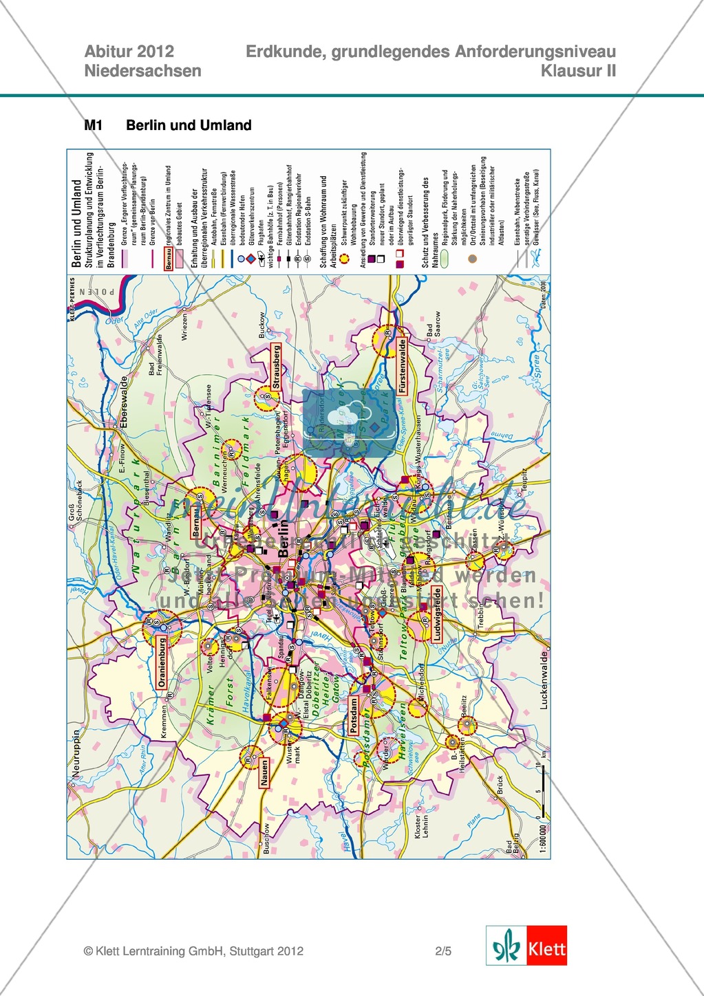 Abituraufgaben Niedersachsen 2012: Aufgaben und deren Musterlösungen zum Thema Wachstum von Metropolen - Erfolg oder Versagen von Raumplanung? Preview 2